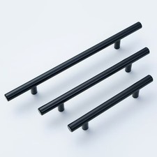 Poignée de Meubles Noir Poignées Cuisine Barre Inox pour Armoire/Placard