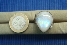 B25 Grosse Bague Argent Massif 925 Pierre de Lune Lot Bijou Design