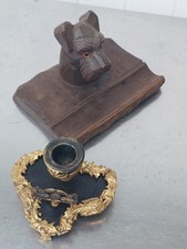 Lot de deux ENCRIERS bois /