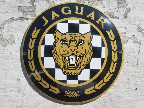 Plaque émaillée jaguar - émaillée,