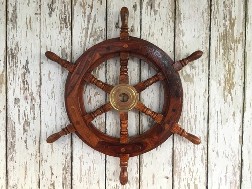 Roue navire en bois et - de, 18"