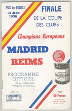 Ancien programme football, finale Coupe d'Europe 1956 Stade de Reims Real Madrid