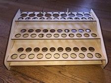 1 SUPPORT DE PEINTURE BOIS PRESENTOIR POUR POTS AK VALLEJO MIG HATAKA AEROGRAPHE