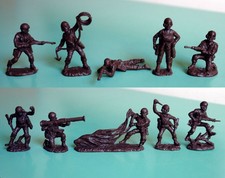Lot de 10 Soldats ww2 ATLANTIC 1/32 ~ Parachutistes Italiens ~ Set Complet 1975