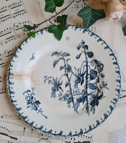 Ancienne assiette plate terre - ancienne,