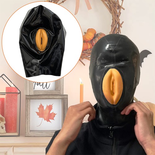 Black latex hood - hood, rubber