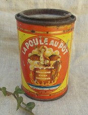 ANCIEN BOITE EN TOLE PUBLICITAIRE POULE AU POT