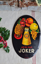 ANCIEN GLACOIDE PUBLICITAIRE JOKER JUS DE FRUITS BISTRO CAFE VINTAGE