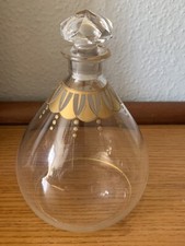 carafe carafon cristal Baccarat ou Daum finement dégagé à l'acide doré or