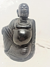 Statue Bouddha en bois noirci – 33 cm