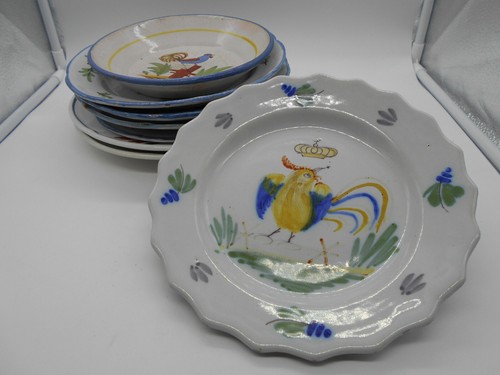 Lot assiettes coq - de, /