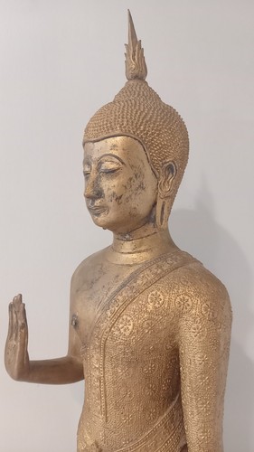 Grand bouddha bronze - bouddha, dore