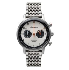 Akerfalk Chronographe Mécanique Hybride Quartz Blanc Noir Montre Homme