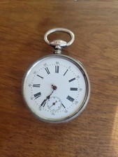 Charpin Montre À Gousset De Poche Ancienne En Argent Fonctionne Avec Clef P2584