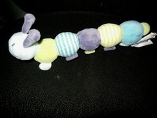 doudou peluche chenille violet bleu vert OBAIBI