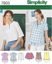 7903  PATRON SIMPLICITY 6 CREATIONS BLOUSE CHMISE LONG / COURT  34 AU 50