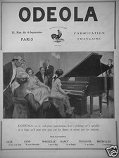 PUBLICITÉ 1922 ODEOLA PIANO