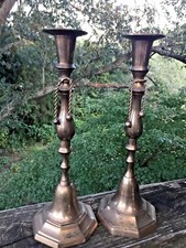 Vintage brass taper candle - vintage,