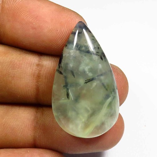 Vert prehnite poire cabochon - prehnite,