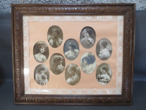 Ancien cadre bois vintage - , et