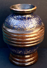 Louis DAGE Beau vase GRES émaillé granité H. 22 cm