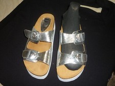 MULES SANDALES CHAUSSURES MARQUE HEE CUIR SOUS DE PIED CUIR 41 COULEUR ARGENT