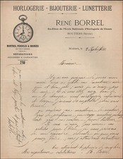 MOUTIERS (73) ARTISAN HORLOGER , BIJOUTIER / LUNETTERIE "René BORREL" en 1910
