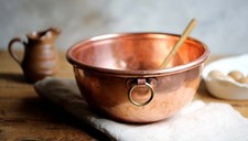Antique Copper Omelette Bowl Mixing Bowl French Basin Cul de Poule E DEHILLERIN