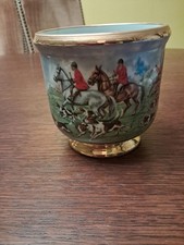 Cache Pot Porcelaine Limoges Atelier P.Pastaud : Scène Equestre
