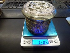 rare boite à opium Indochine au dragon,argent massif,172g,H 7cm,D 8cm