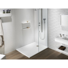 RECEVEUR DE DOUCHE EFFET PIERRE AQUABELLE BASE ARDOISE 80 BLANC 100 X 80