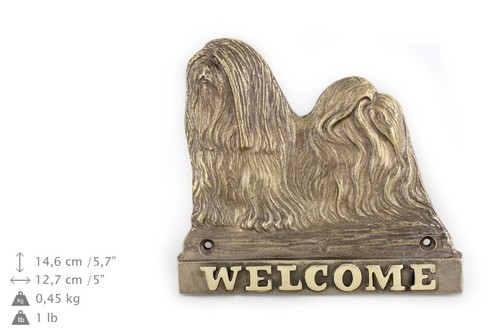 Lhassa apso plaque en - lhassa, laiton