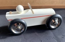 Ancienne Petite Voiture De Sport en Bois Par VILAC - 15cm - TBE