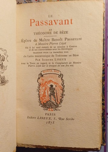 Passavant epitre maitre - le,