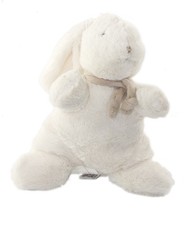 Doudou peluche lapin blanc beige taupe 30 cm Teddy Kompaniet Doudou et Compagnie