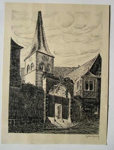 Dumoulin dessin encre - dumoulin,