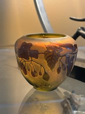 Petit vase Gallé Nancy authentique – Verre multicouche Art Nouveau 1900