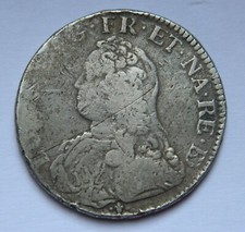 LOUIS XV. Belle monnaie Ecu du Bearn aux branches d'olivier 1730. TB