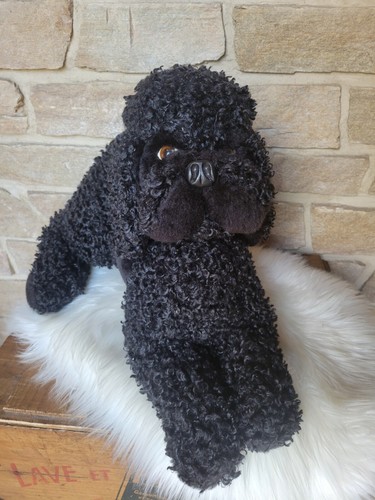 Peluche chien caniche noir - peluche,