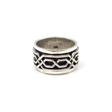 Bague en argent 925 bague tournante bague moderne bijou massif unisexe 18,4...