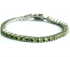 Green peridot sterling silver