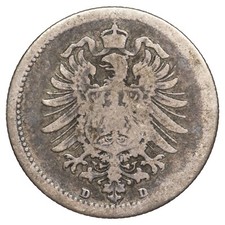 Allemagne 20 pfennig 1874 D