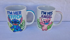 2 SUPERBE MUG DISNEY " STITCH ET ANGEL"  DISNEY  9,5 cm TBE