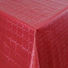 Nappe en Toile Cirée Damassé Marqué Bordeaux à Carreaux 03011-03 Carré Rond Oval