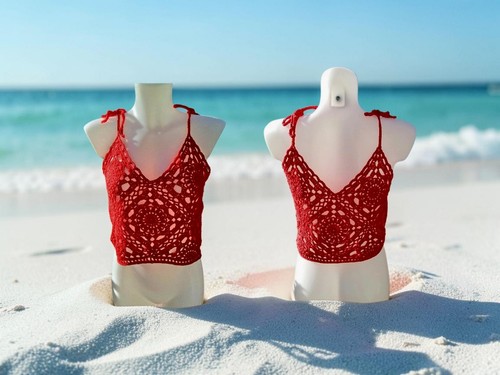 Top débardeur rouge 100 coton - top,