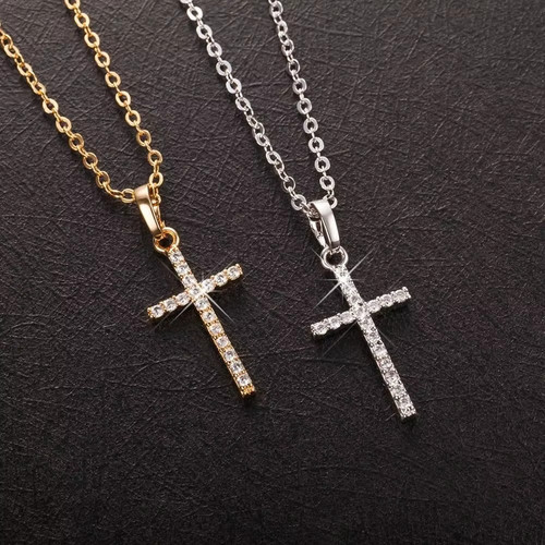 Collier croisé strass argent - collier,