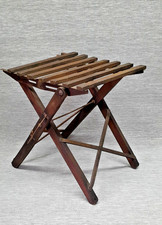 Tabouret pliant ancien en bois de pêcheur ou peintre avec poignée