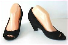 TEXTO Escarpins Daim Noir Talons Compensés T 39 TBE
