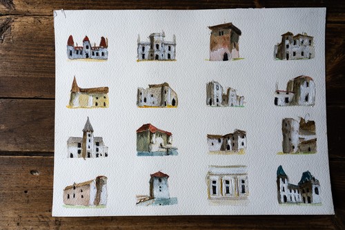 Peinture aquarelle vintage