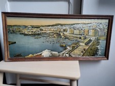 Cadre ancien Algérie Colonie photographie panoramique Alger Amirauté 